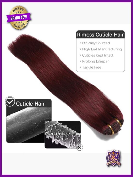 22 Inch Clip In Human Hair Extensions Straight 7 Piece Set main image 7